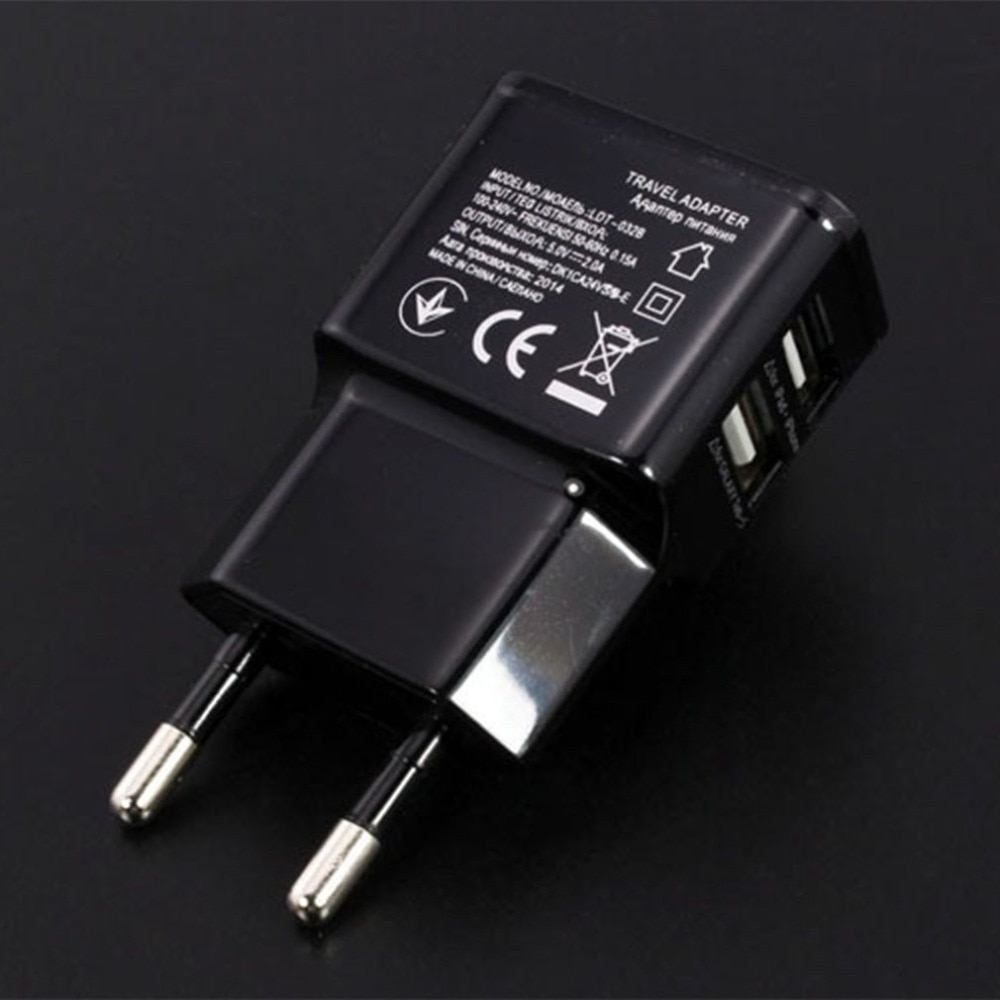 Dual USB Handy Ladegerät - Power Adapter - Schwarz Vergrößerung