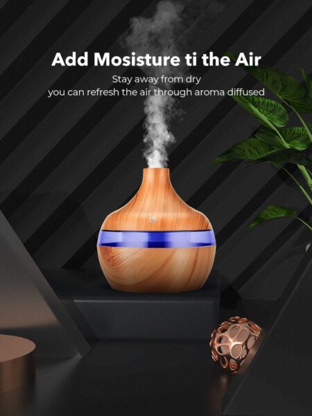Elektrische Aroma Air Diffusor Ätherisches Luftbefeuchter Ultraschall USB Holzmaserung Luftbefeuchter Mini Nebel Maker LED Licht